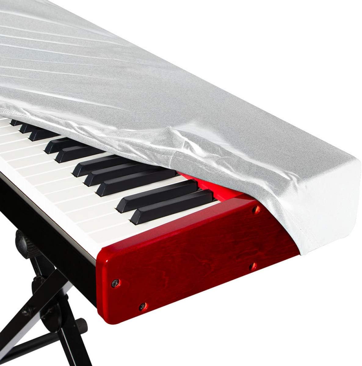 On-Stage KDA7061W 61-Key Keyboard Dust Cover, White
