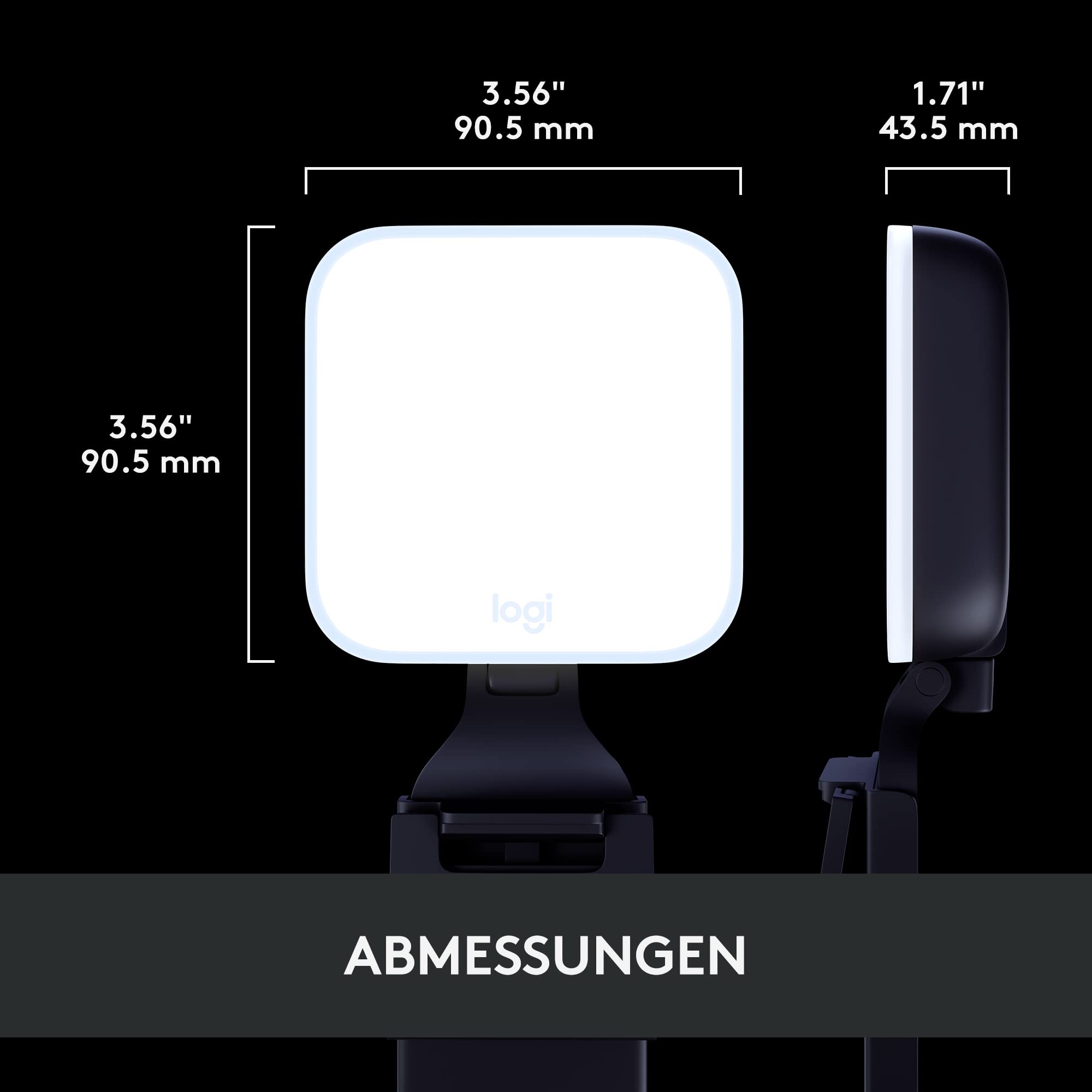 Logitech Litra Glow Premium LED Streaming-Licht mit TrueSoft - Für Videokonferenzen, Zoom-Meetings, Verstellbare Halterung und Desktop-App-Steuerung für PC / Mac - Graphit