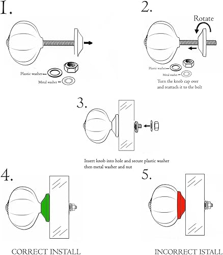 Miniatura 5 de Perilla Home Juego de 12 pomos de cerámica para cajones, pomos de tomate y melón, pomos de puerta de cristal para armario, armario y cajón (negro y