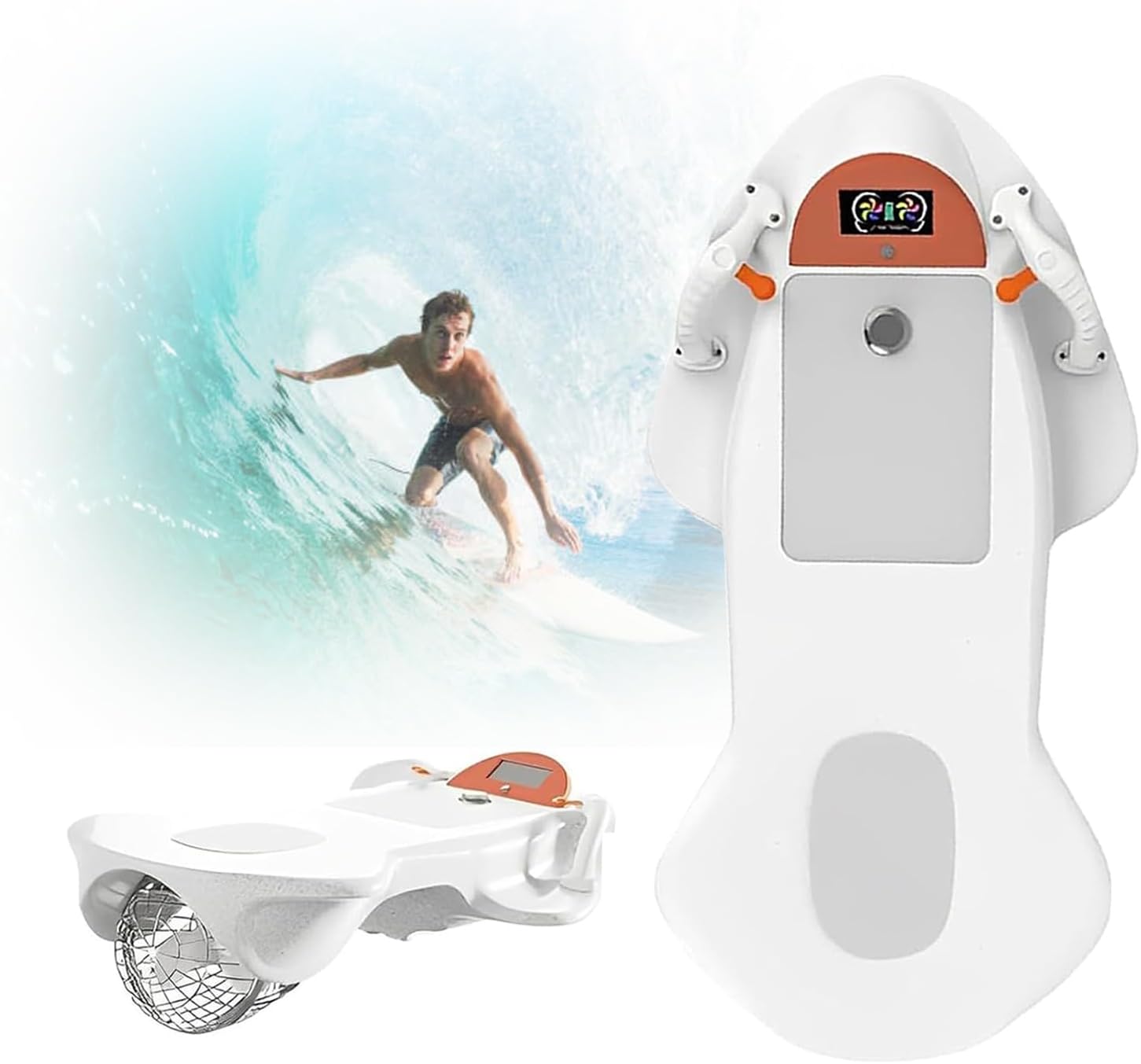 Electric Surfboard, High-Speed Jet Surfboard Smart Somatosensory Surfing Board Swimming Aids,Fits Adults,220V Camera Mount, Lightweight ABS Sea Scooter