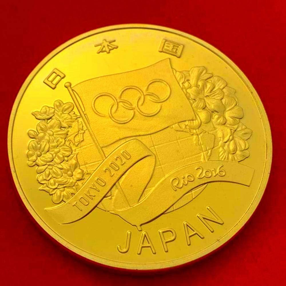 2020 Tokyo Olympics Japan Gold-Plated Commemorative Coin Collection Coin 32 Years Olympic Bid Gold Coin Commemorative Coin Coin Copy Gift for Him