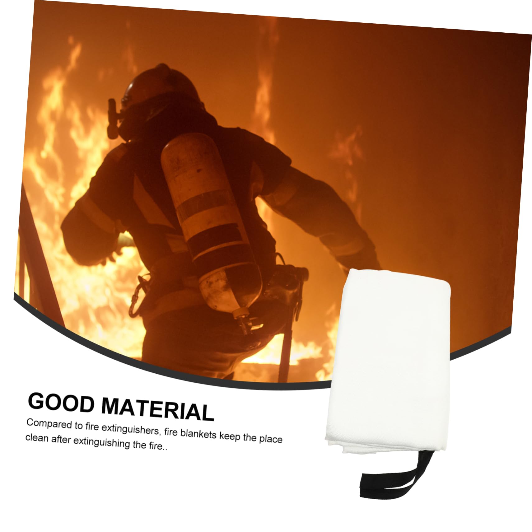 Manta Ignífuga de Emergencia 1.8x1.8m de Fibra de Vidrio Ligera Resistente para Protección contra Incendios en Cocina y Camping