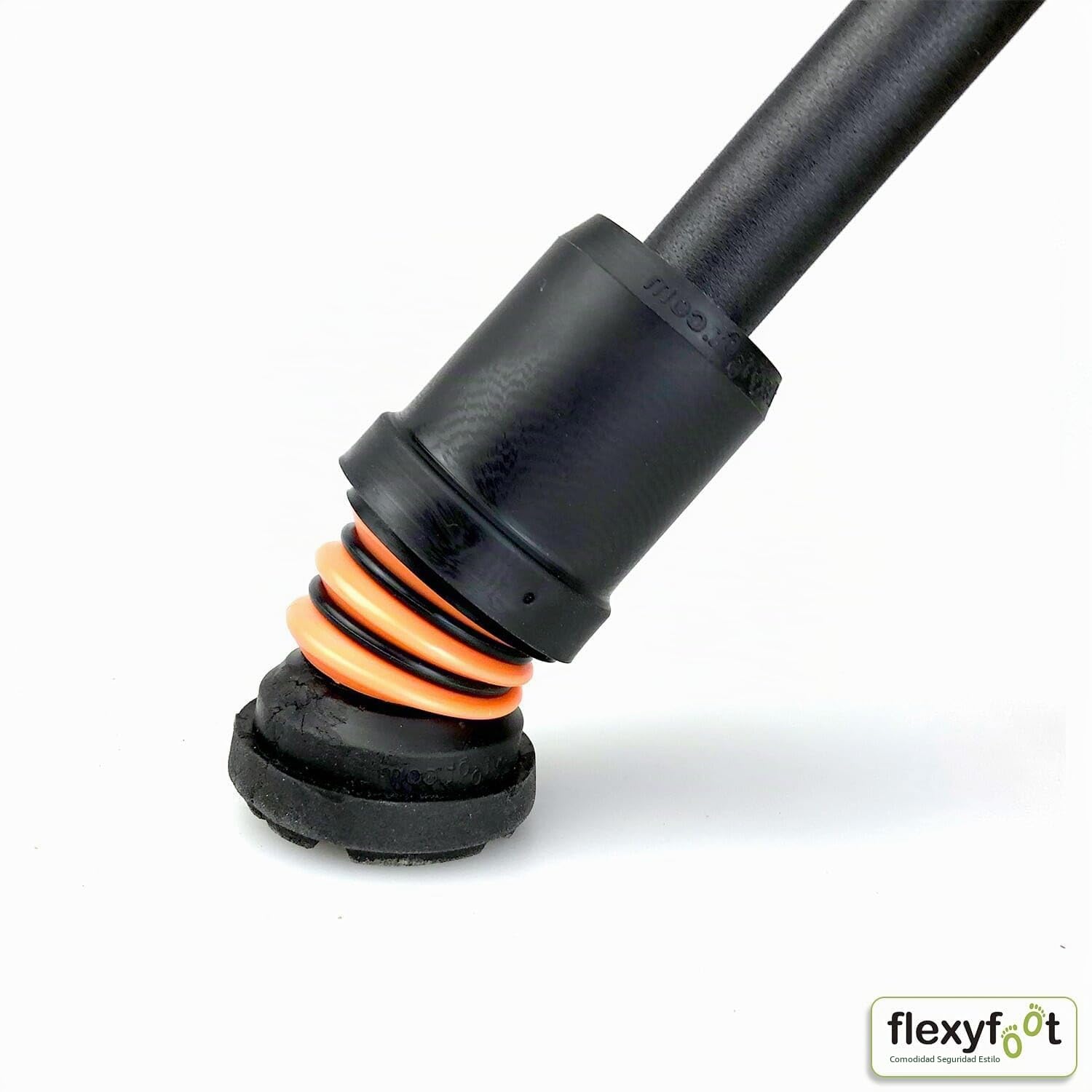 Flexyfoot - Muleta, regulación doble, agarre cómodo, absorción de golpes, para mano derecha, optimiza la seguridad, el agarre y reduce los golpes y vibraciones, color negro
