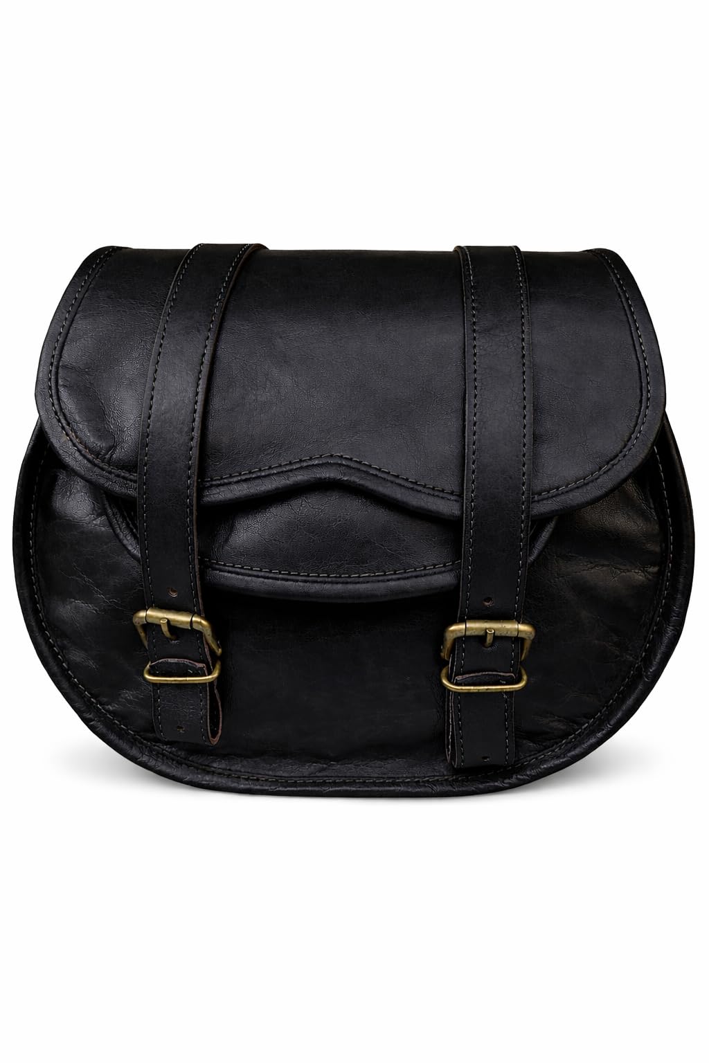 Bolsa Powersport de Cuero Azul Americano, para Motocicleta y Bicicleta, con Montaje en Manillar y Bolsa Negra con Billetera de Cuero para Hombres