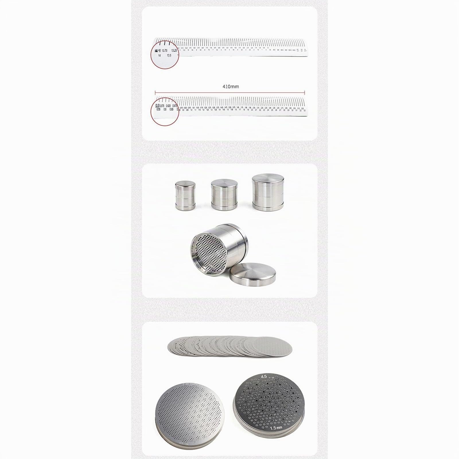 65 Pièces de Tamis de Tri de Diamants Portables de Mesure Durables pour Les Pierres Précieuses Expertes