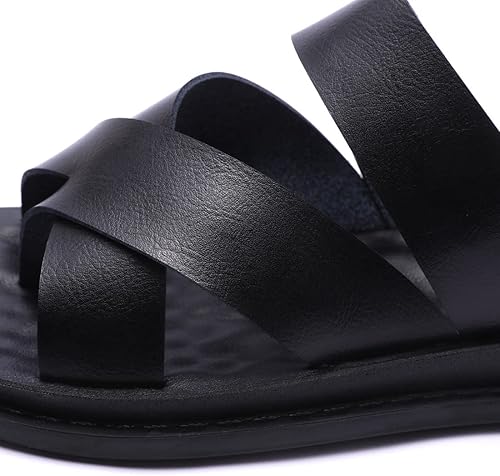 Miniatura 5 de Harssidanzar Sandalias para hombre, de secado rápido, para verano, con correas cruzadas, sandalias deslizantes, anillo para el dedo del pie, estilo