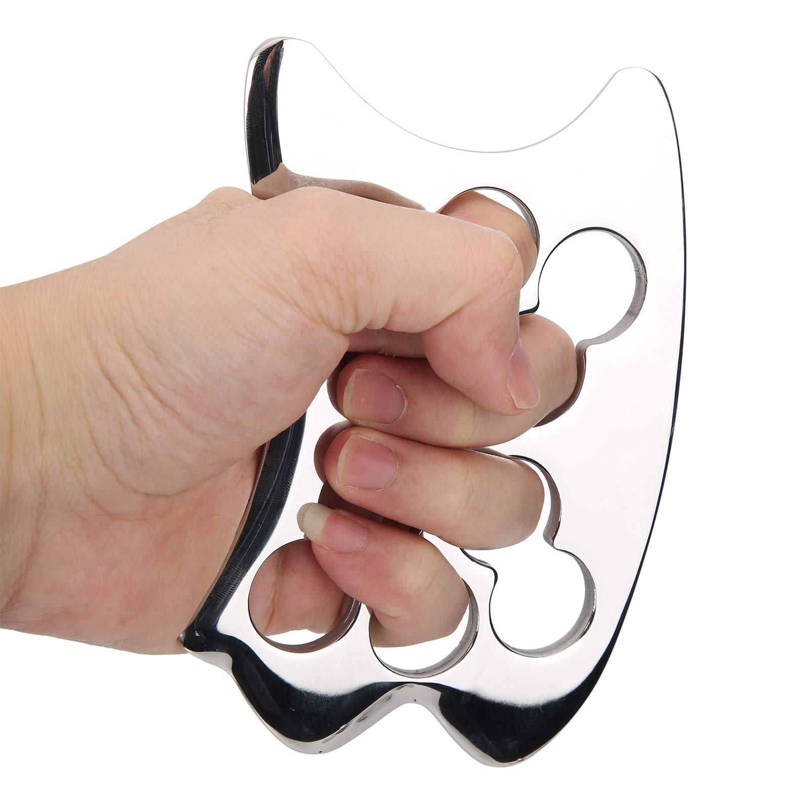 Strumenti per raschiare Gua Sha in acciaio inossidabile Piastre per massaggio corpo lucidate a specchio per sollievo dalla spalla del collo Set da 3 pezzi