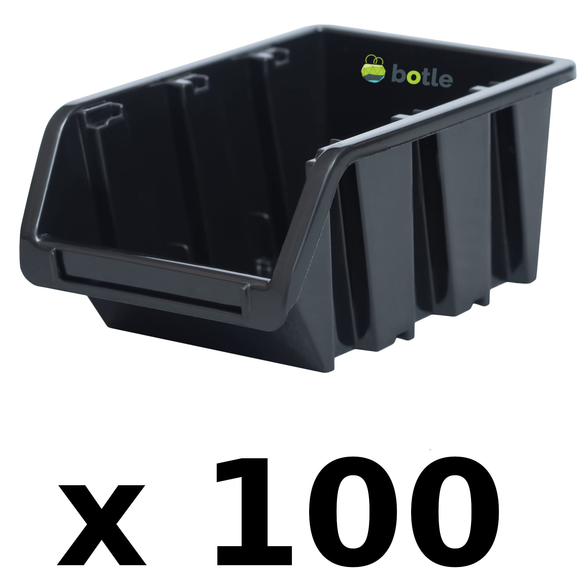 botle 100 x Stapelboxen Werkstatt Garage Sichtlagerboxen Sichtlagerkästen Stapelkisten Sortierboxen Boxen 100x150x70 mm Anthrazit stapelkisten kunststoff lagerboxen stapelbar