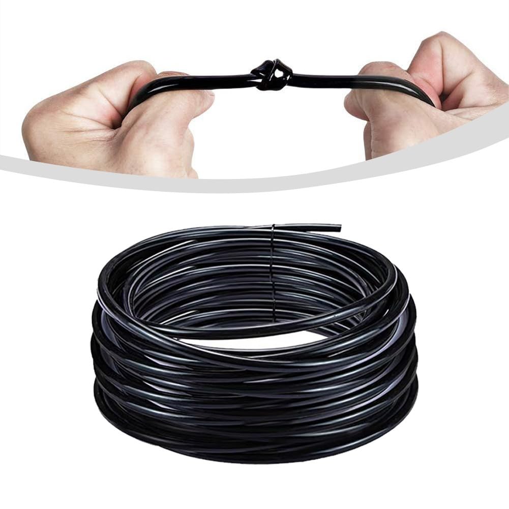 Tuyau d'irrigation goutte à goutte de 4 à 6 mm - Ligne de distribution vierge pour systèmes d'arrosage de jardin personnalisés, serres, agriculture, PVC noir