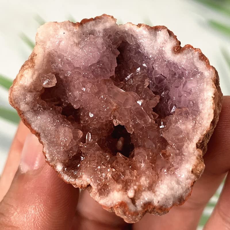 Lleno de Textura Cristales de Amatista, Piedra de Amatista Rosa Natural, Cuarzo, Cristal en Bruto, geoda, decoración de habitación, Cristales espirituales Reales de Amatista (Color : A3 77g)