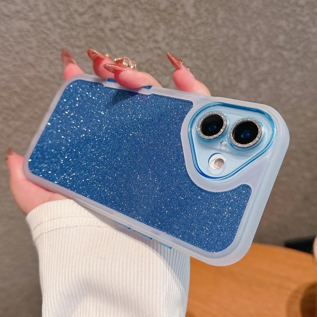 Coque transparente paillettes iPhone 16 Pro protège objectif des rayures bleu - 7