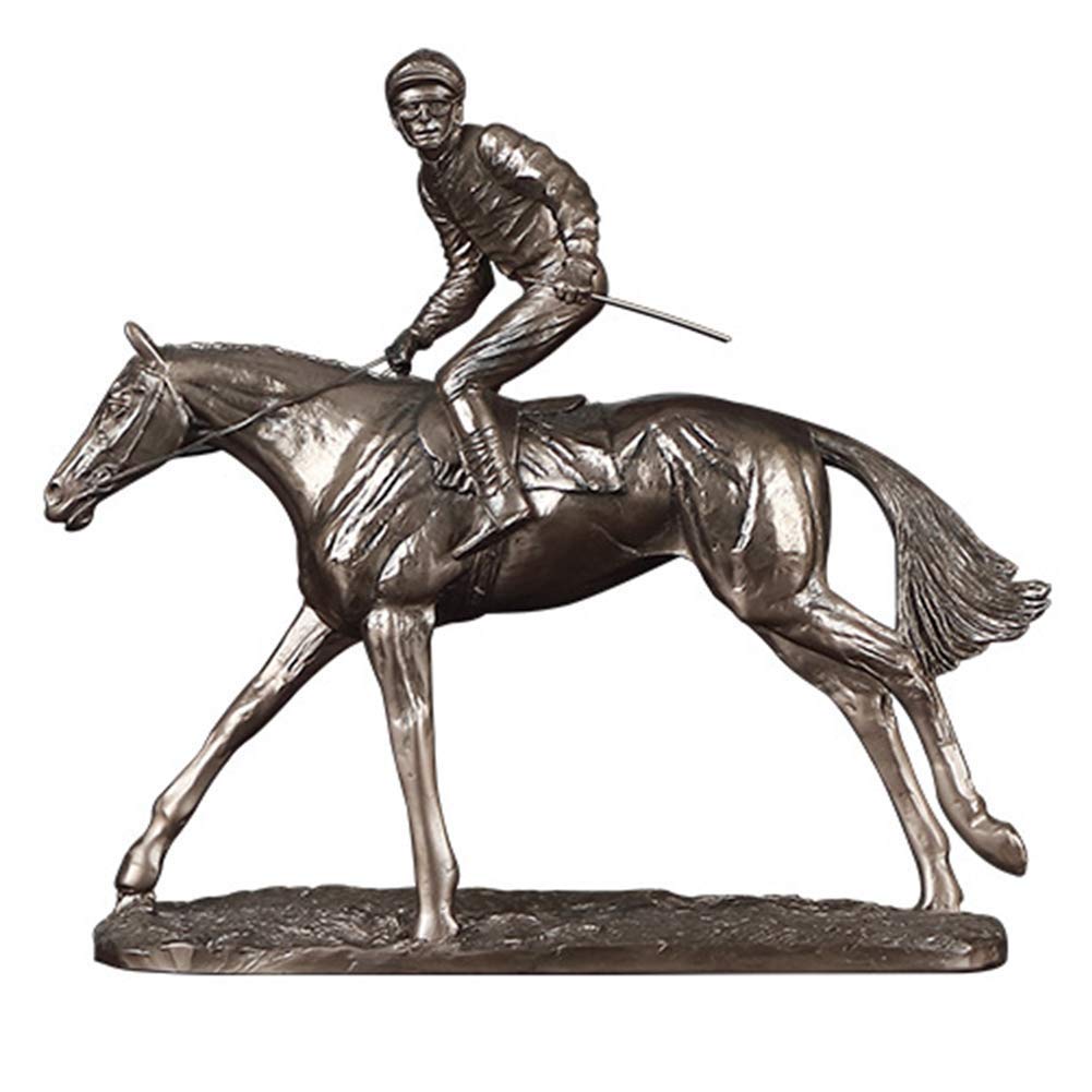 馬と騎手の置物 馬と騎手の置物