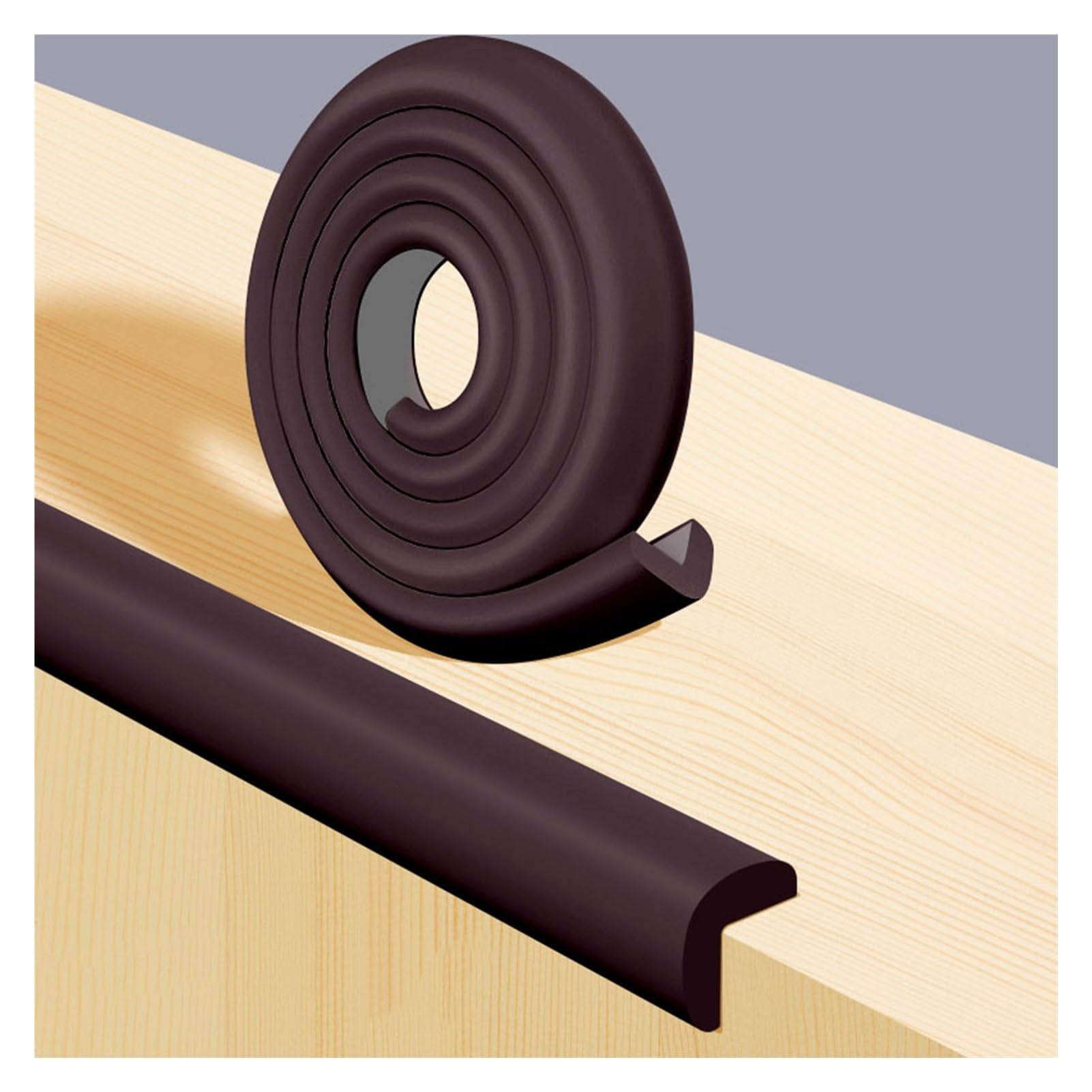 YNBSHGAA Foam edge protectors, Adhesive Bumper Edge Guards, Corner Foam Padding For Furniture Fireplace, 78.7in Long,Brown-10pcs