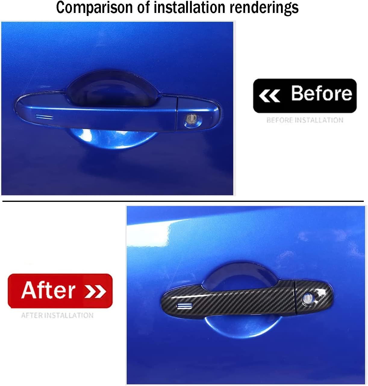 Car Accessories Fit for Subaru BRZ Toyota 86 2012-2020 Out Side Door Handles Cover Trim (Carbon Fiber Style) ABS 4 PCS