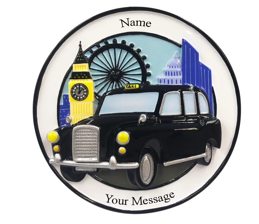 Personalised London Landmark Christmas Tree Decoration Ornament 2026 – Big Ben, London Eye & Black Cab Design- Customised Travel Souvenir Xmas Tree Decor