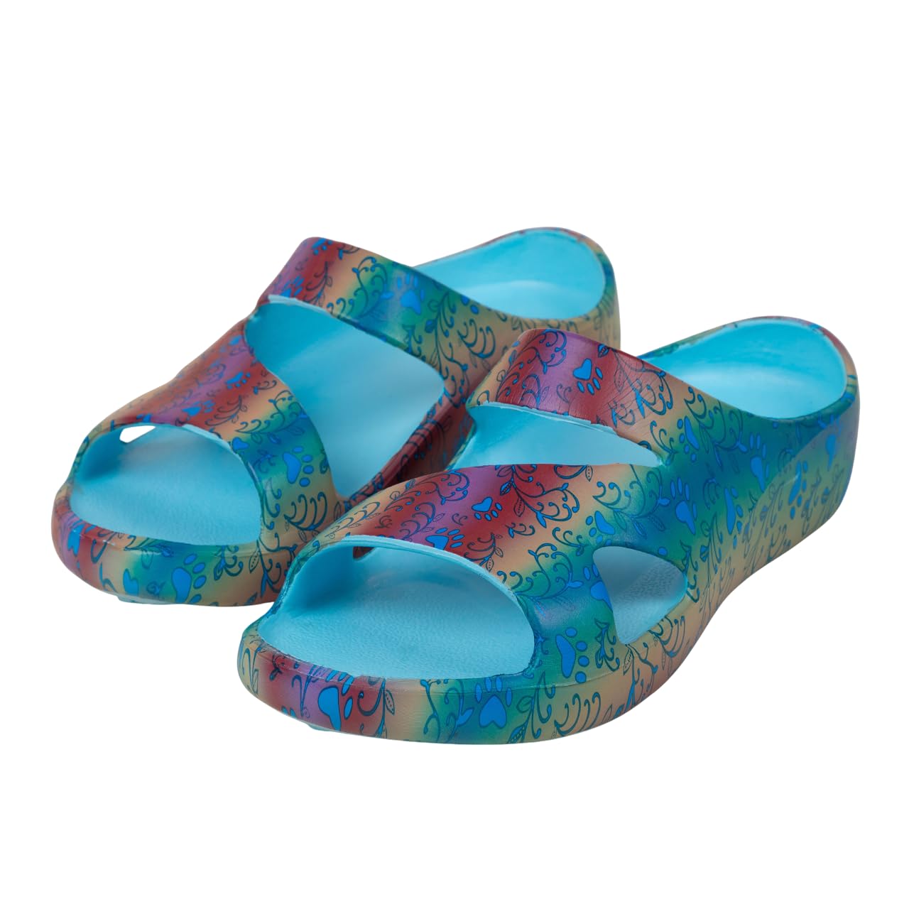 GreaterGood Positively Inspired Womens Slide Sandals Lightweight Cushioned Slip On Comfortable Shower Shoes Quick Dry Durable, Beach, Pool, Travel,