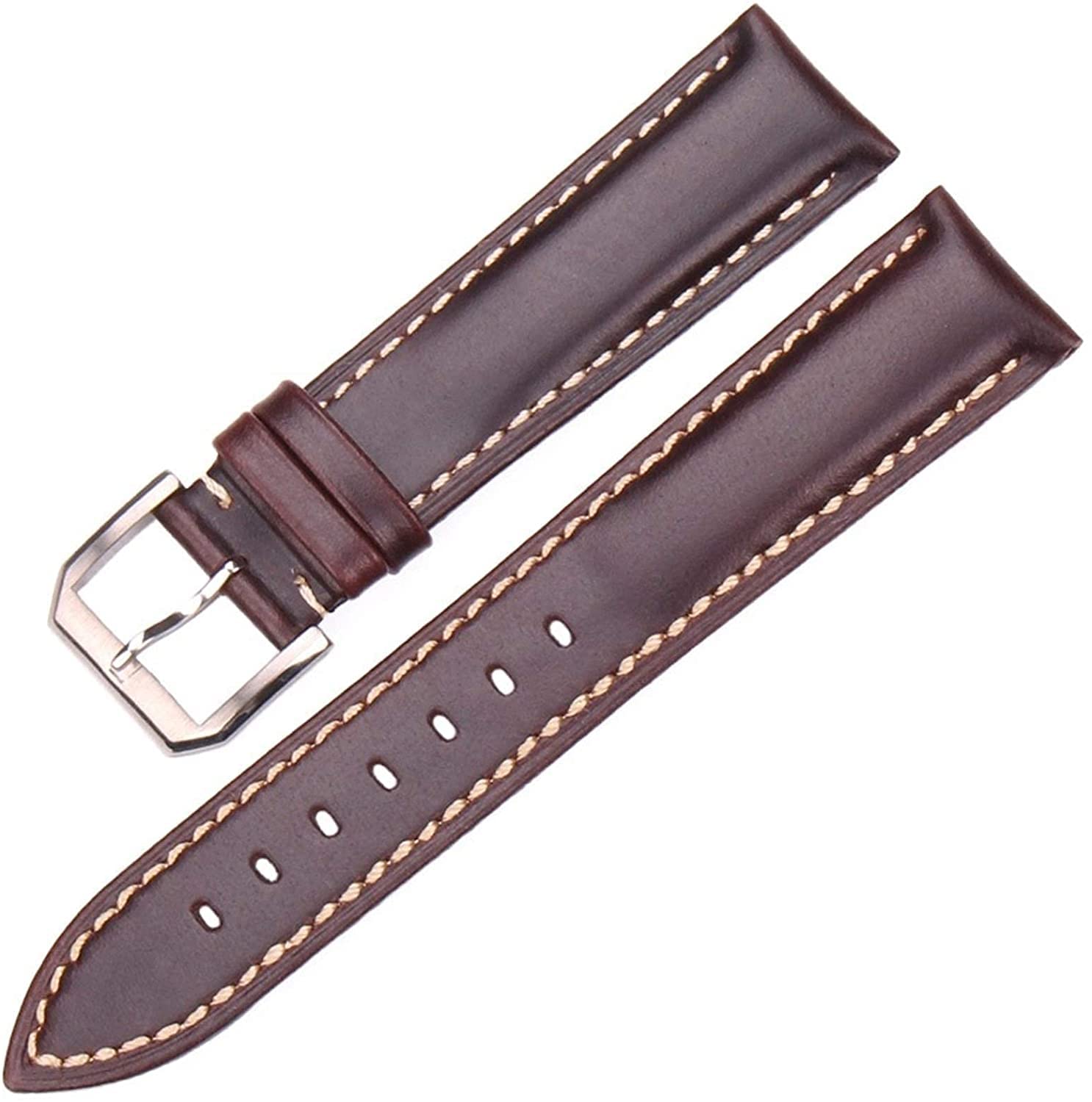 Leder Uhrenarmband Vintage Uhrenarmband Armband Schwarz Braun Handgefertigtes glattes Echtleder Uhrenarmband Uhrenzubehör Metallschnalle