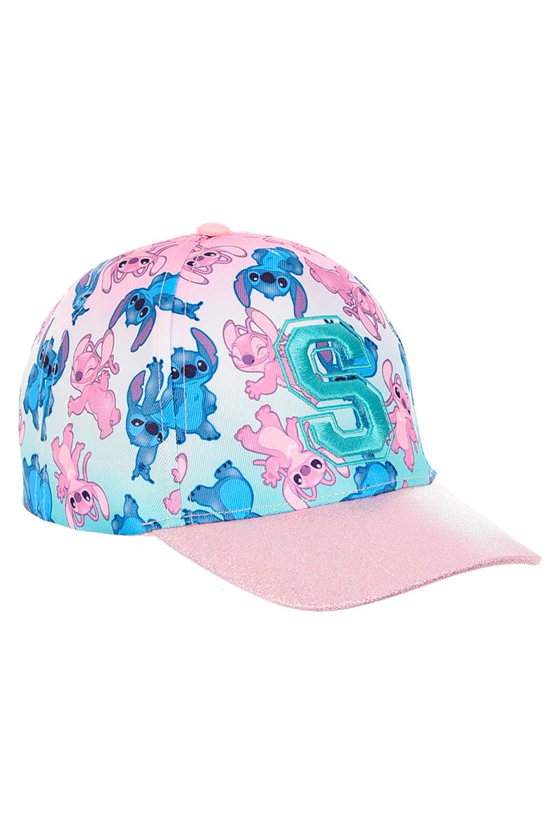 Disney Stitch y Angel Gorro para Niñas, Gorra de Beisbol Purpurina 3D, Gorra de Verano Infantil