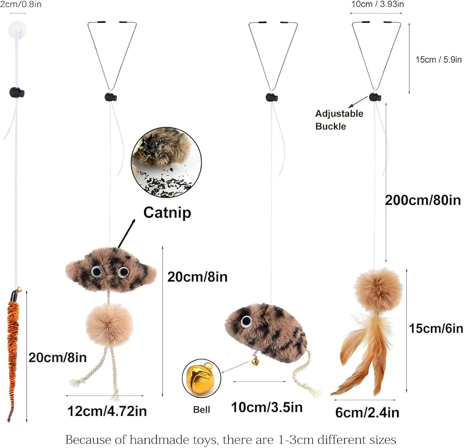 Aidiyapet Cat Toys for Indoor Cats Adult Kitten, Interactive Door Hanging Catnip Toy, Self-Play Chasing Exercise Entertain Cat Toy - for Hunting Exercising Eliminating Boredom, All Breed Sizes (Grey) 5 61BWh44 arL. AC SL1500