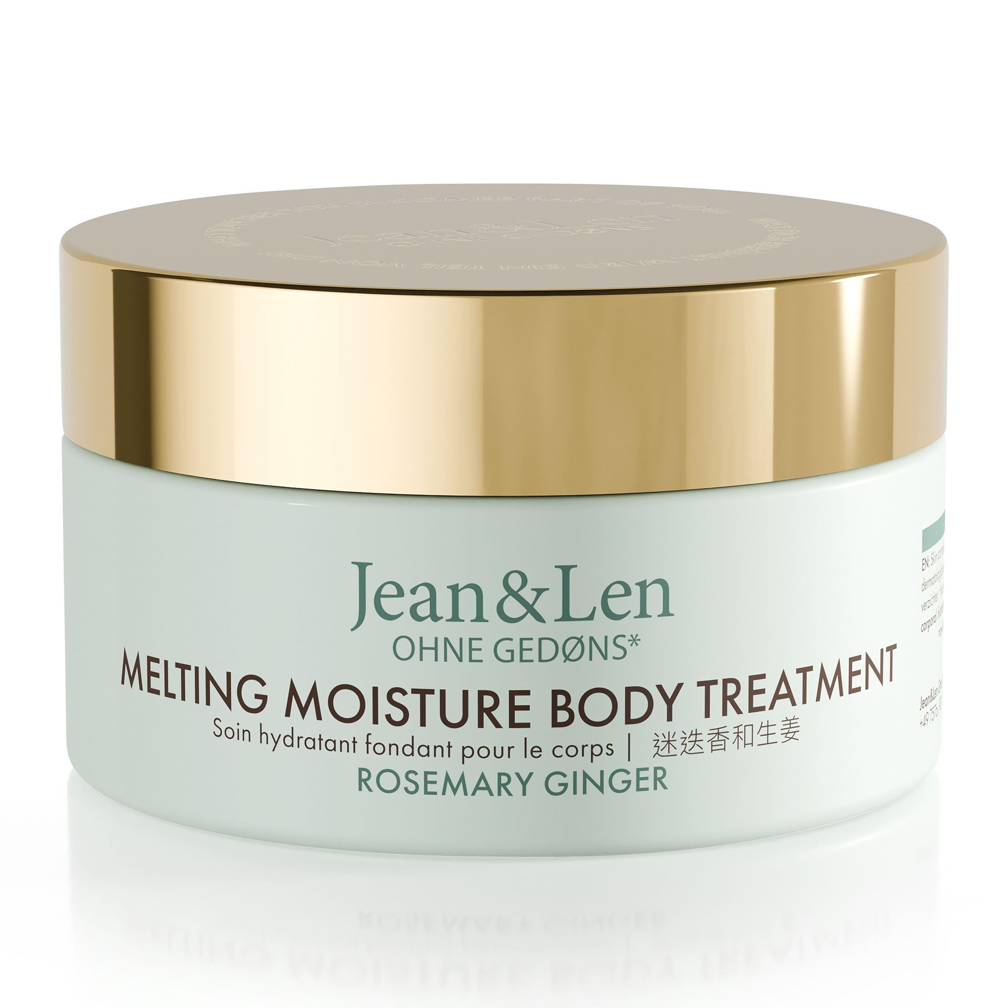 Jean & Len Melting Moisture Body Butter Rosemary & Ginger, für ein duftendes Pflegeergebnis, für normale Haut, Pflegende Body Butter, ohne Parabene & Silikone, 200 ml