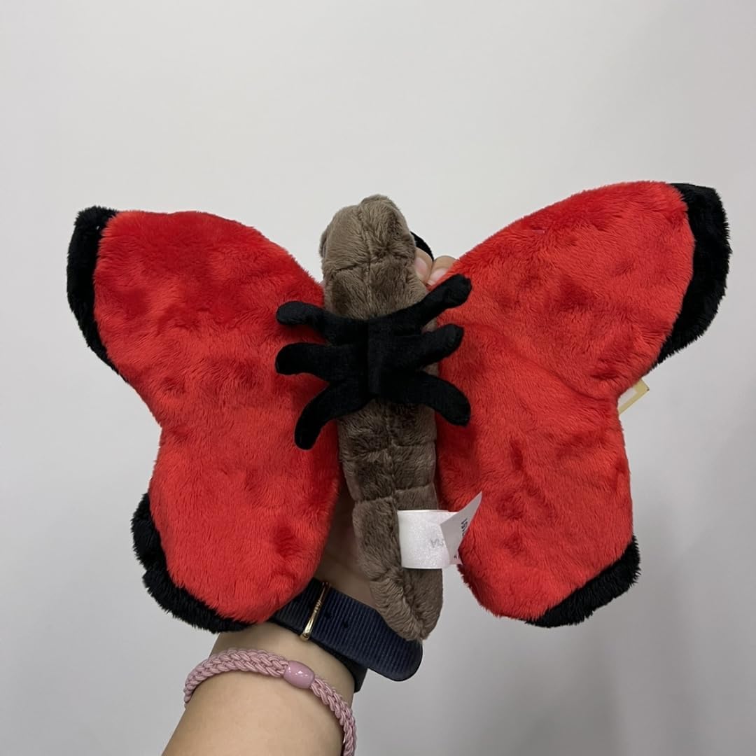 Realistic Butterfly Plush - 30cm Butterfly Stuffed Animal - Plushy and Squishy Pillow Toy - Cute Moth Animal Plushie Toys Gift (red) - Image 2