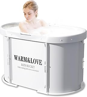 Portable Bath Tub, Foldable Bathtub for Adults and Kids, Soaking Bathtub...