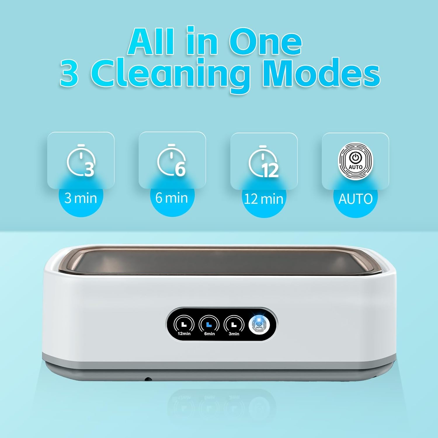 Ultrasonic Jewelry Cleaner, 50kHz Professional Portable Jewelry Cleaner Ultrasonic Machine with 3 Timer Modes, 22 oz Ultrasonic Cleaner for Eyeglasses,Rings,Watch Straps,304 Stainless Steel Water Tank