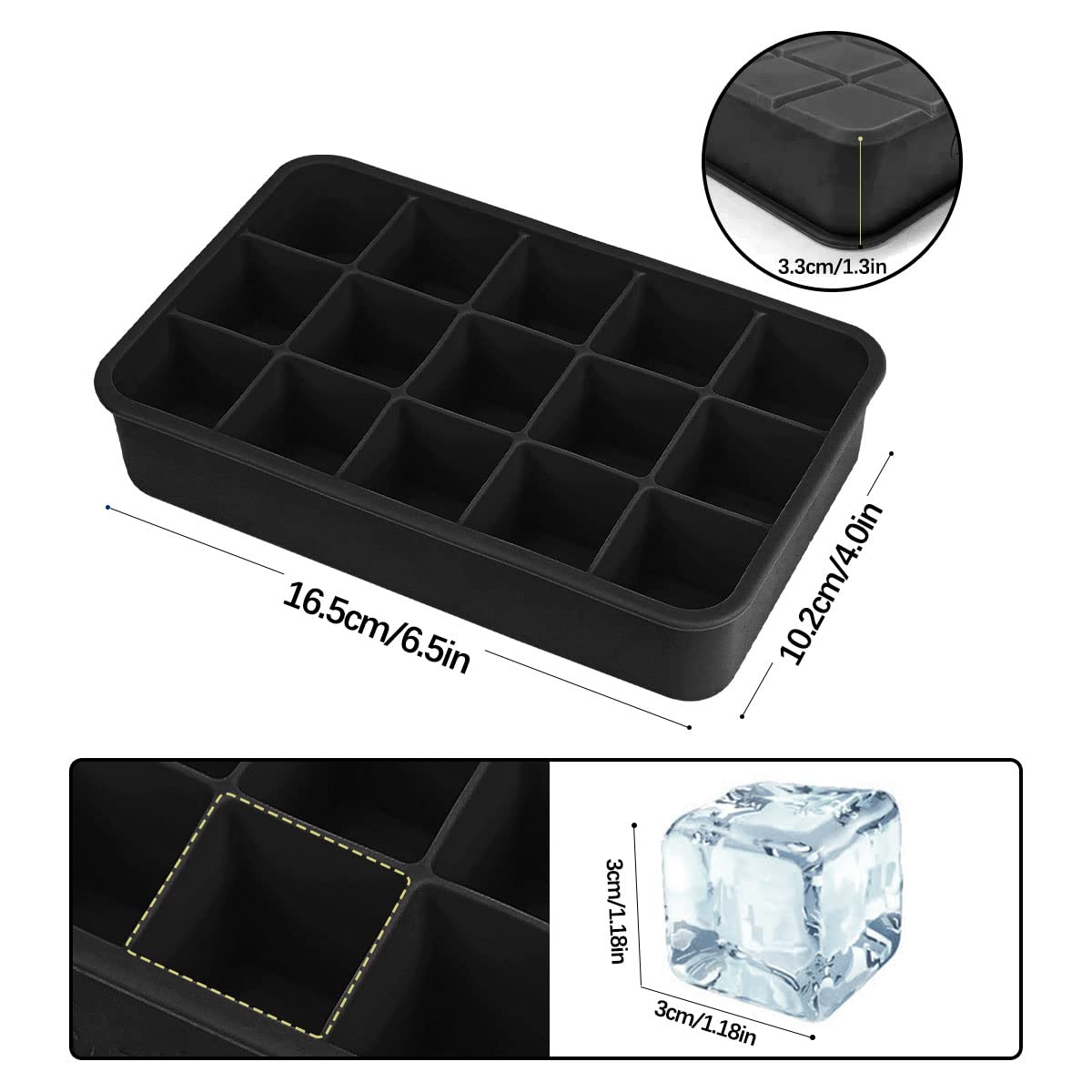 Eiswürfelform Aus Silikon – 36-teilig, Mit Deckel & Behälter, BPA-frei & Stapelbar