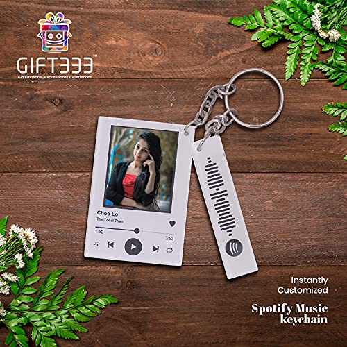 Image of Spotify Key chain 2 In 1 With Song Code & Photo | Personalized Gifts | Size (45 X 70 mm)