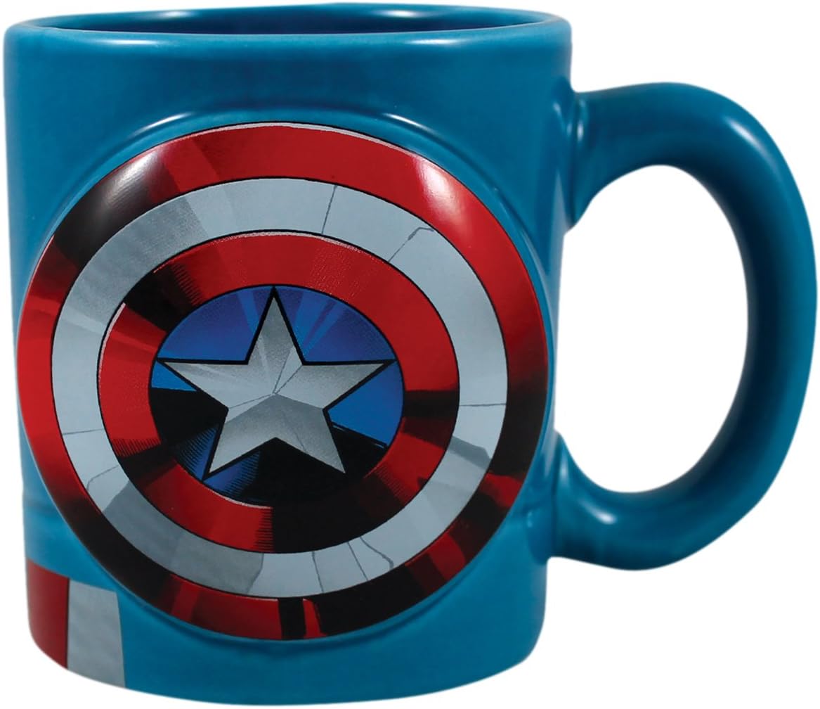 Vandor 26601 Marvel Captain America Shaped Ceramic Soup Coffee Mug, 20 oz, Multicolor