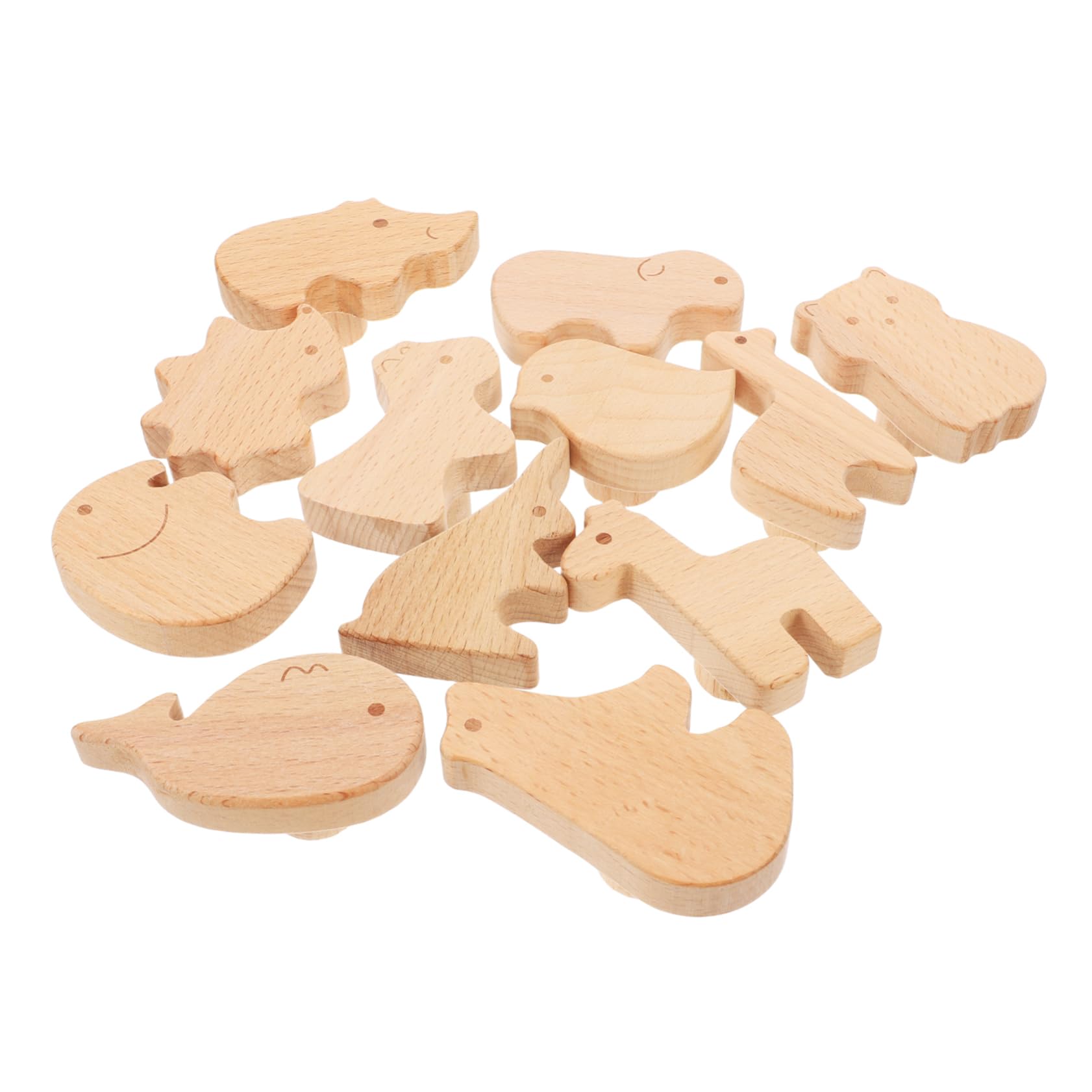 IWOWHERO 12pcs Animal Print Graphic Knob Drawer Handles Cute Cabinet Handles for Boys and Girls Room Furniture Wooden Zoo Animal Knobs