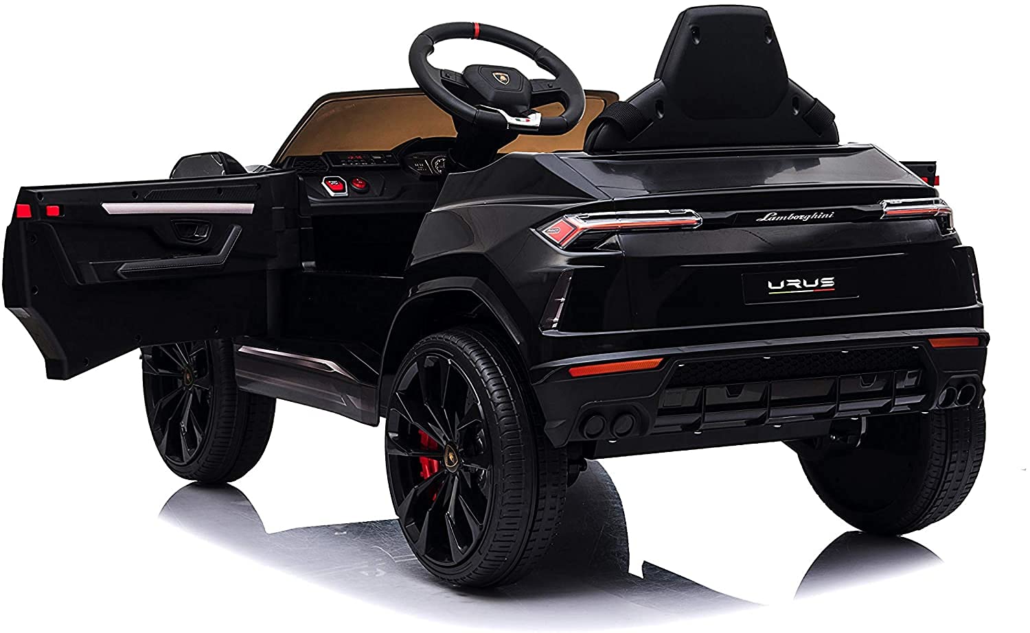 Macchina Elettrica per Bambini Lamborghini Urus 12v Full Optional con Sedile in Pelle e Tappetini Auto Elettrica per Bambini con Telecomando Nero