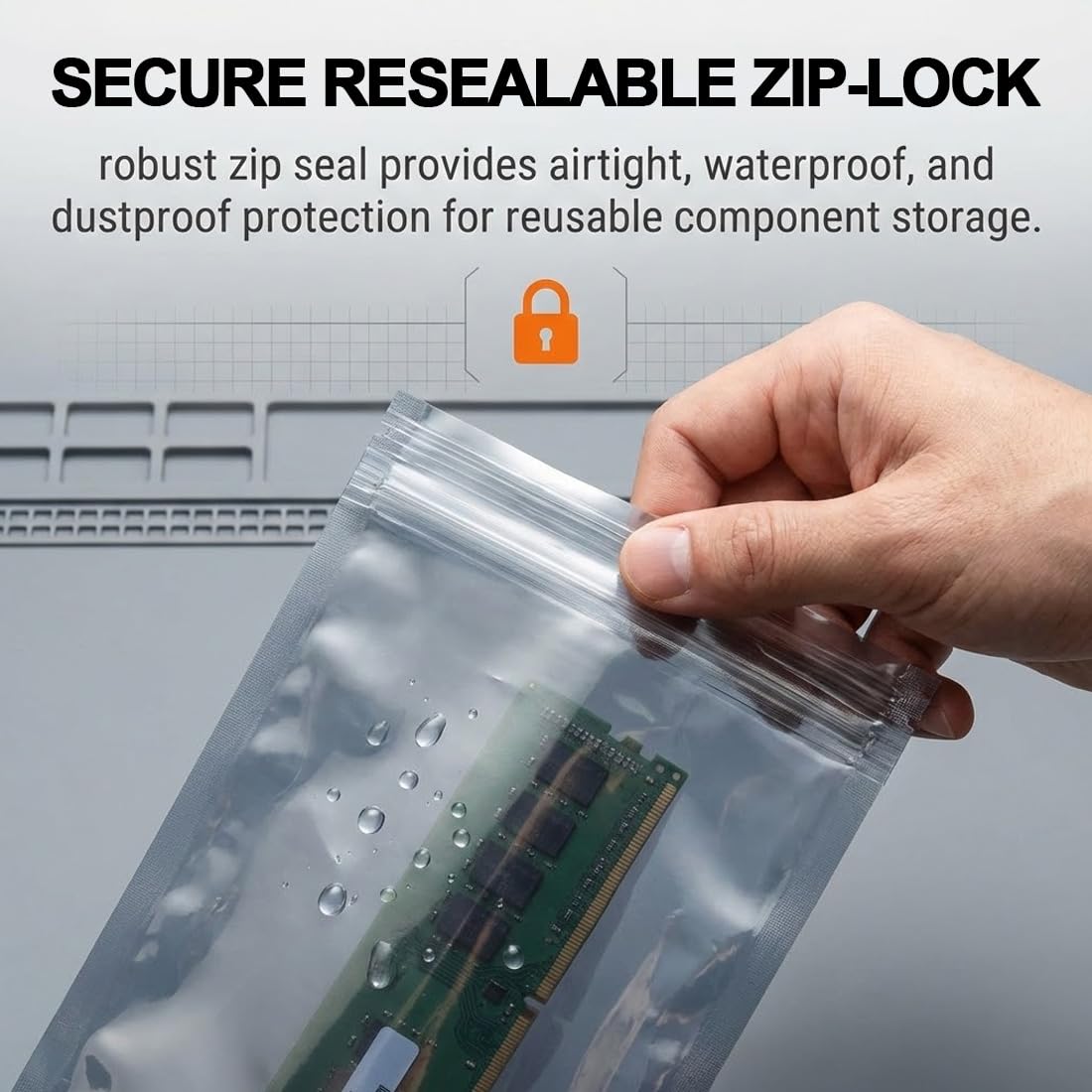 50 sztuk Resealable Antistatic ESD Shielding Bags for PC Accessories and Sensitive Electronic Components