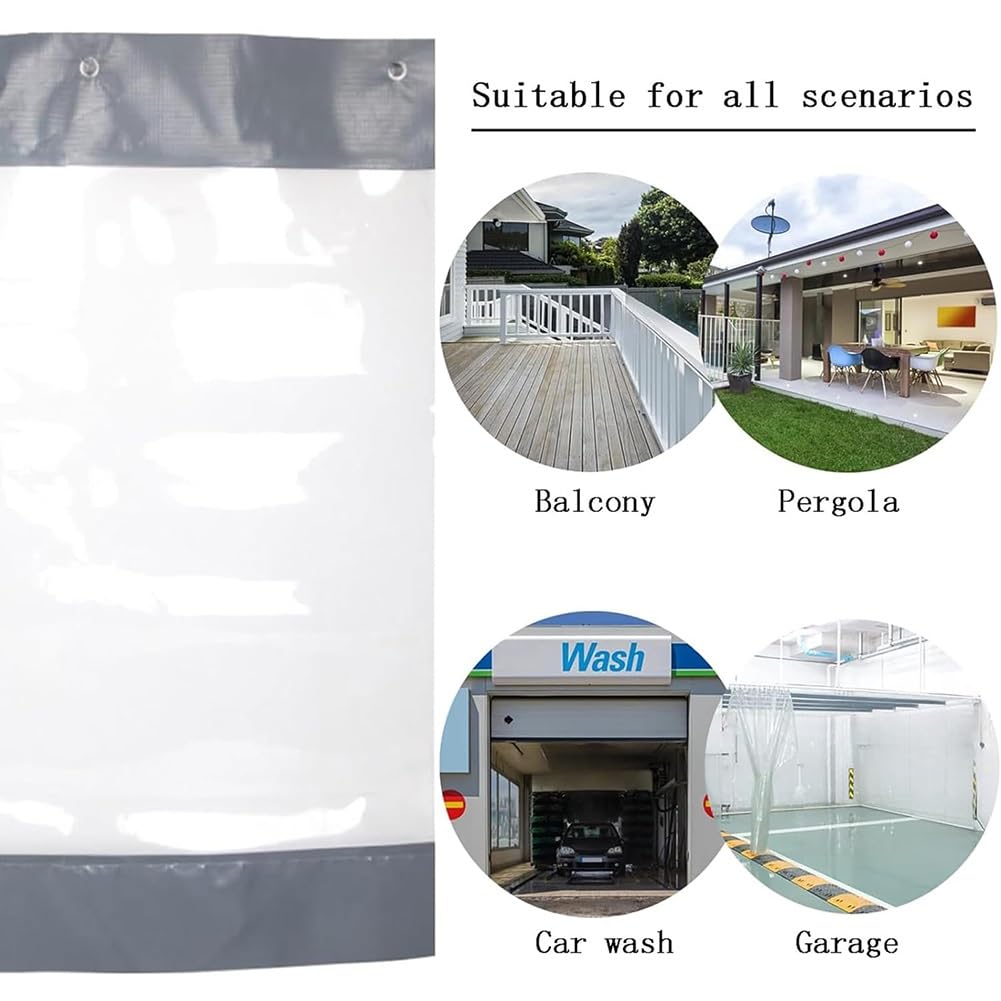 Rideaux de séparation en vinyle industriel pour garage – Panneaux de bâche transparente pour la gestion de l'espace | Division rapide de la zone de travail personnalisée, taille personnalisée, 3 x 2,1