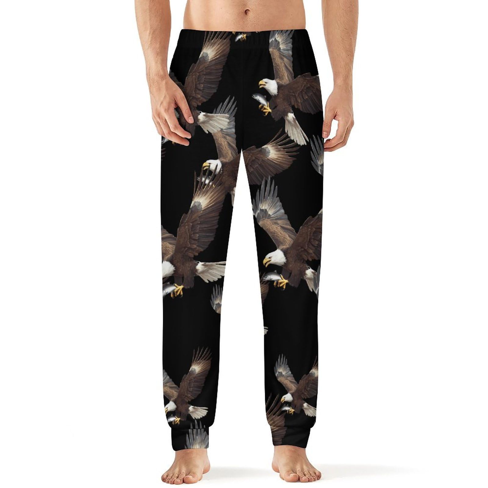 Eagle Catching A Fish Mens Pajama Pants Lounge Sleep Pants Lightweight Sleepwear Long Bottoms