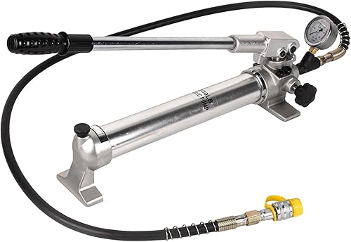 Bombas hidráulicas manuales 2 velocidades 10000Psi con medidor de presión manguera de longitud de 5.9 ft, Bomba hidráulica manual de 900cc, Bomba
