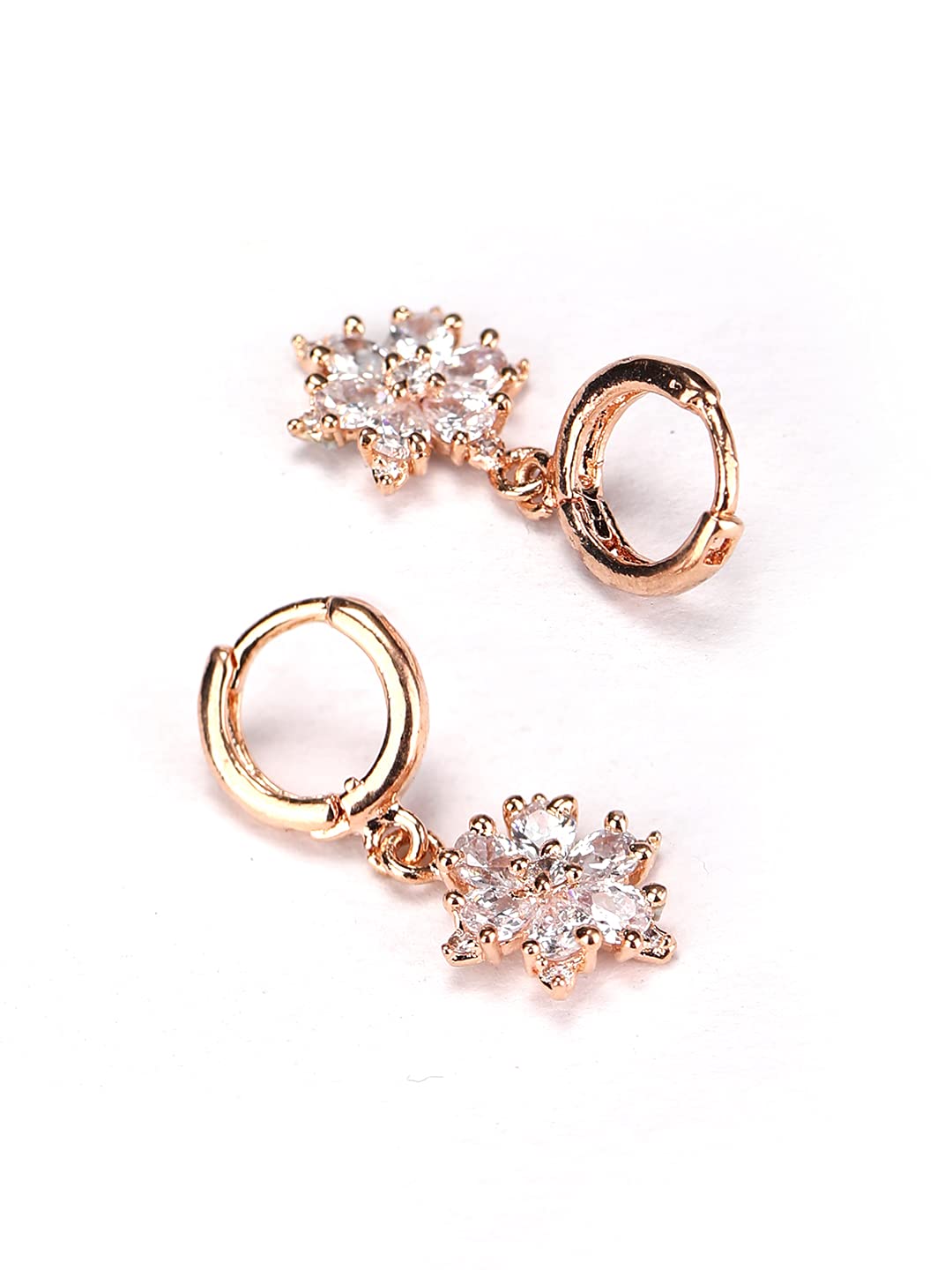 Priyaasi Artificial Stone Rose Gold-Plated Hoop Earring (B097XXMV24) Amazon Price History, Amazon Price Tracker