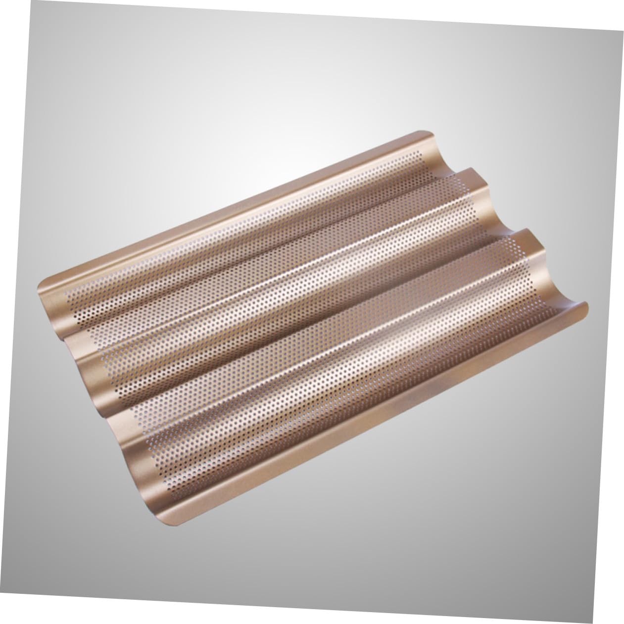 Molde para Hornear Pan Francés de Acero al con Recubrimiento Antiadherente Bandeja Perforada de Ranuras para Baguettes Pequeñas Accesorio para Horno Doméstico