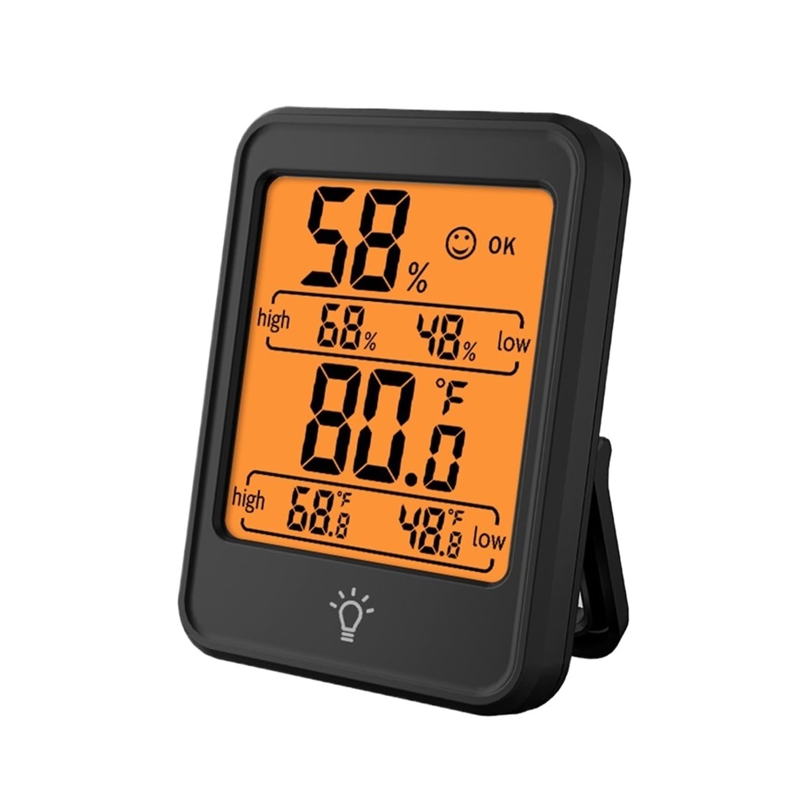 MC40/MC41 Termometro igrometro Digitale for Interni, retroilluminazione, misuratore di Temperatura e umidità, sensore di misurazione, Stazione meteorologica(Red)