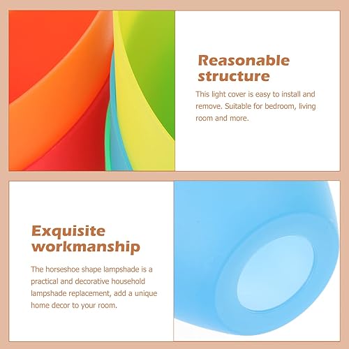 Miniatura 7 de Didiseaon Pantalla de herradura Lámpara de techo Cubierta de plástico Lámpara de escritorio Sombra Lámpara de noche Sombra Decoración del hogar
