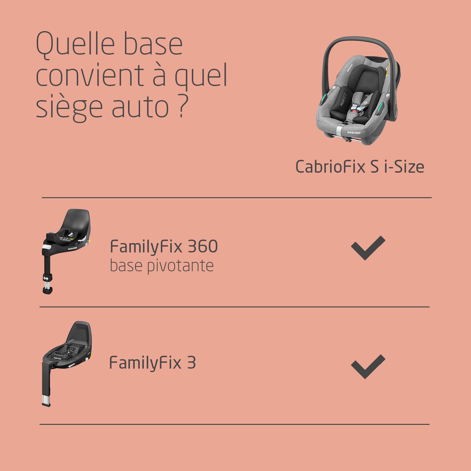 Maxi-Cosi Zelia S Trio Poussette 3 en 1, 0 à 4 Ans, Jusqu'à 22 kg, Poussette Bébé Pliable, Compacte et Inclinable, avec Siège Auto Bébé CabrioFix S i-Size, Accessoires, Sac à Langer, Gris