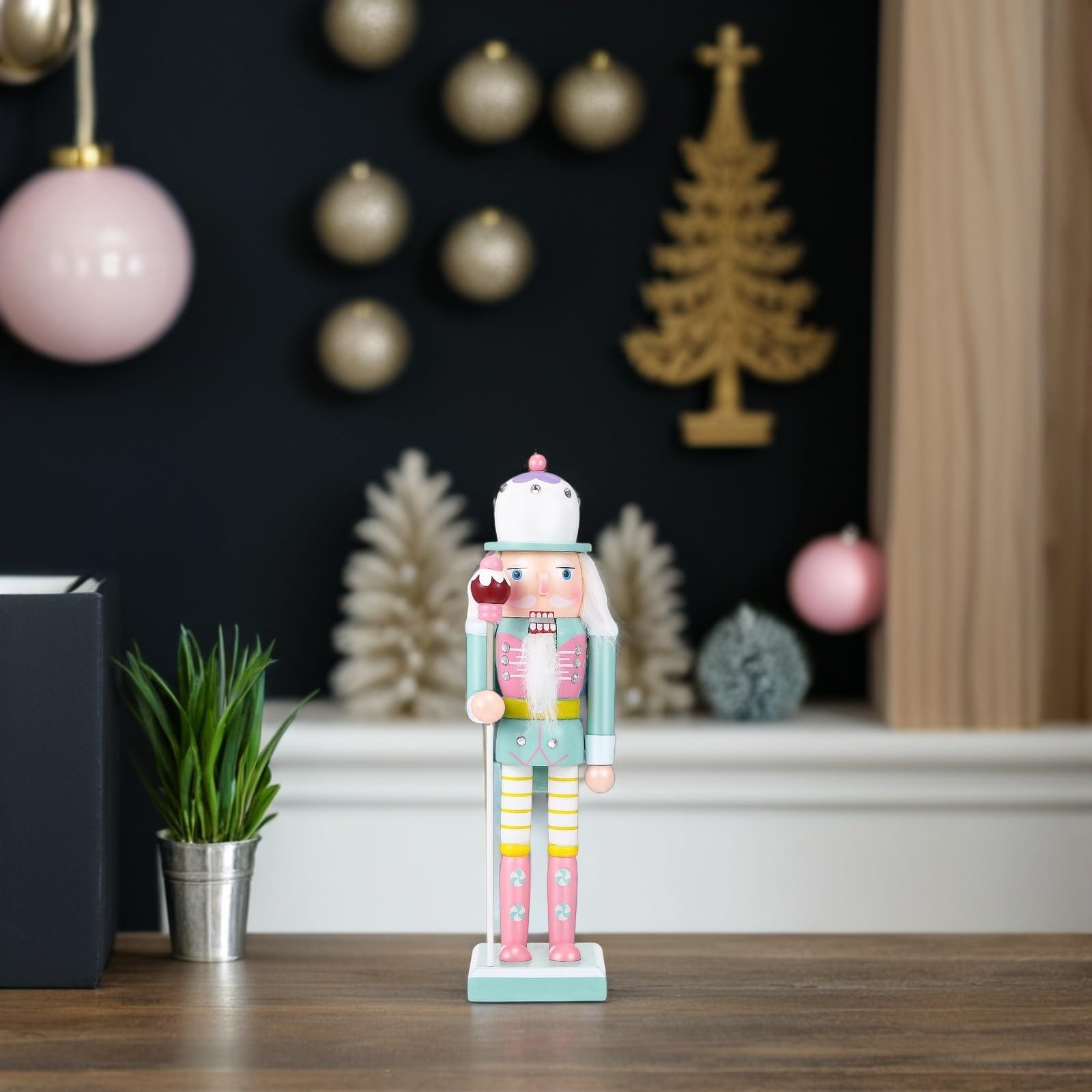 Soldato in Legno 25cm Decorazione Natalizia Classica e Creativa per Tavolo Ufficio e Feste di Natale e Facile da Posizionare