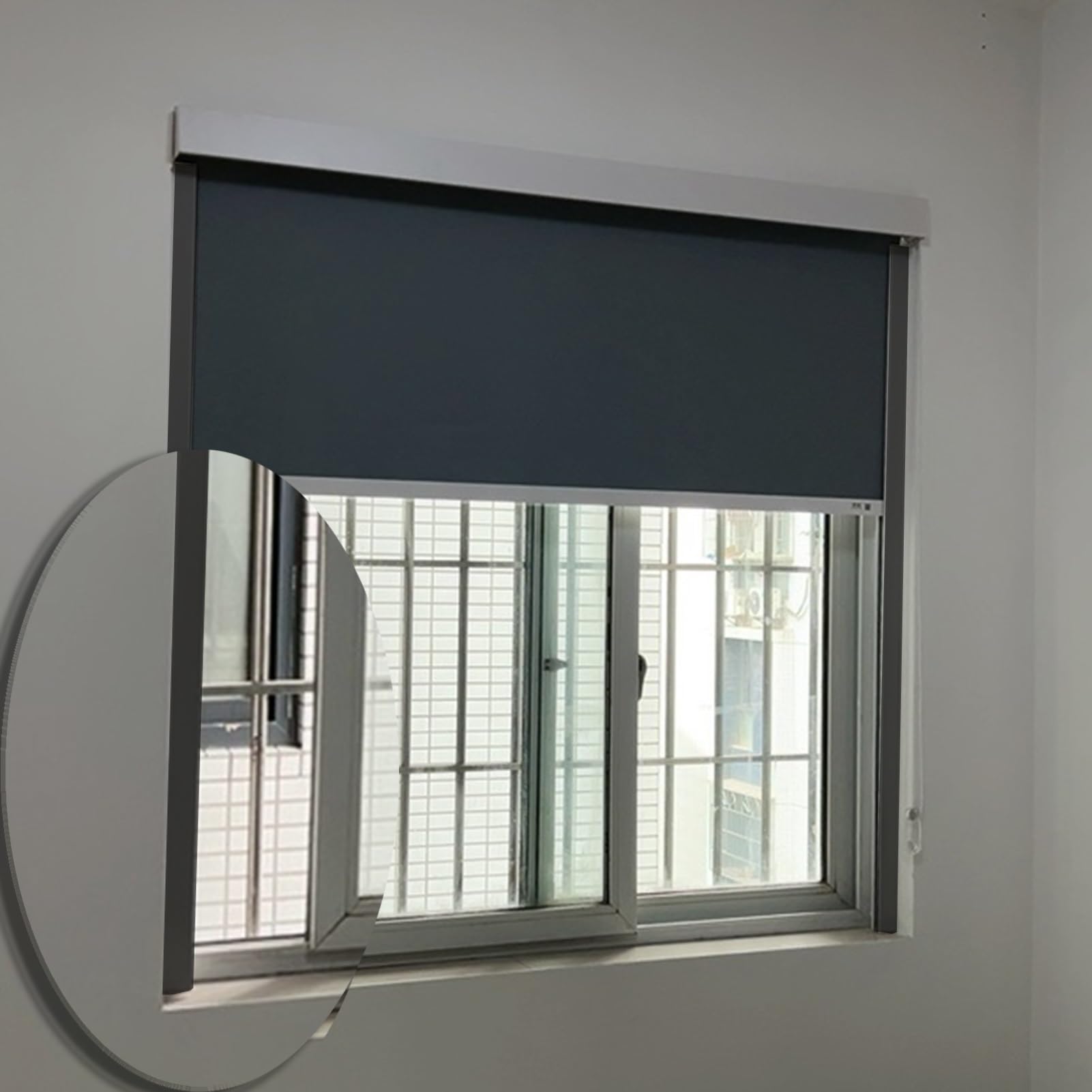 Zaciemniające klipsy (2 sztuki) blokada światła powlekana PVC i metalowy wspornik 100 cm 40 cali, idealne do domu i biura, prywatność, energooszczędne rozwiązanie okienne