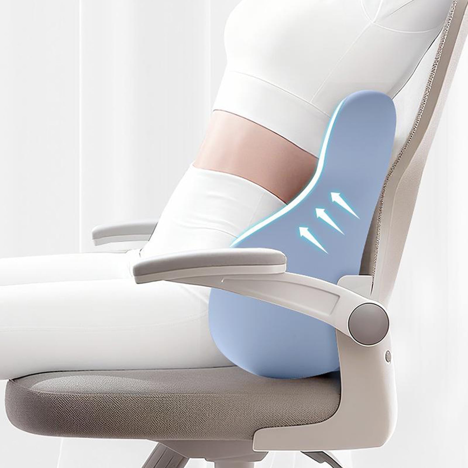 Cuscino lombare gonfiabile gonfiabile della sedia di pressione dell'aria regolabile del cuscino lombare della schiuma di memoria ergonomica