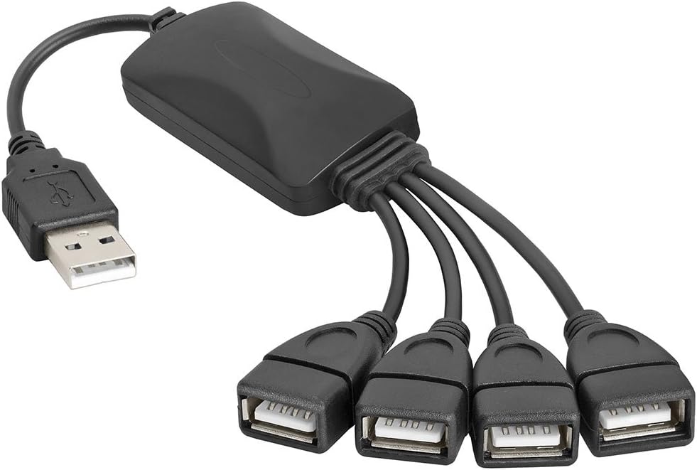 Cmple - 4-Port High Speed USB 2.0 Splitter, Unpowered USB Hub