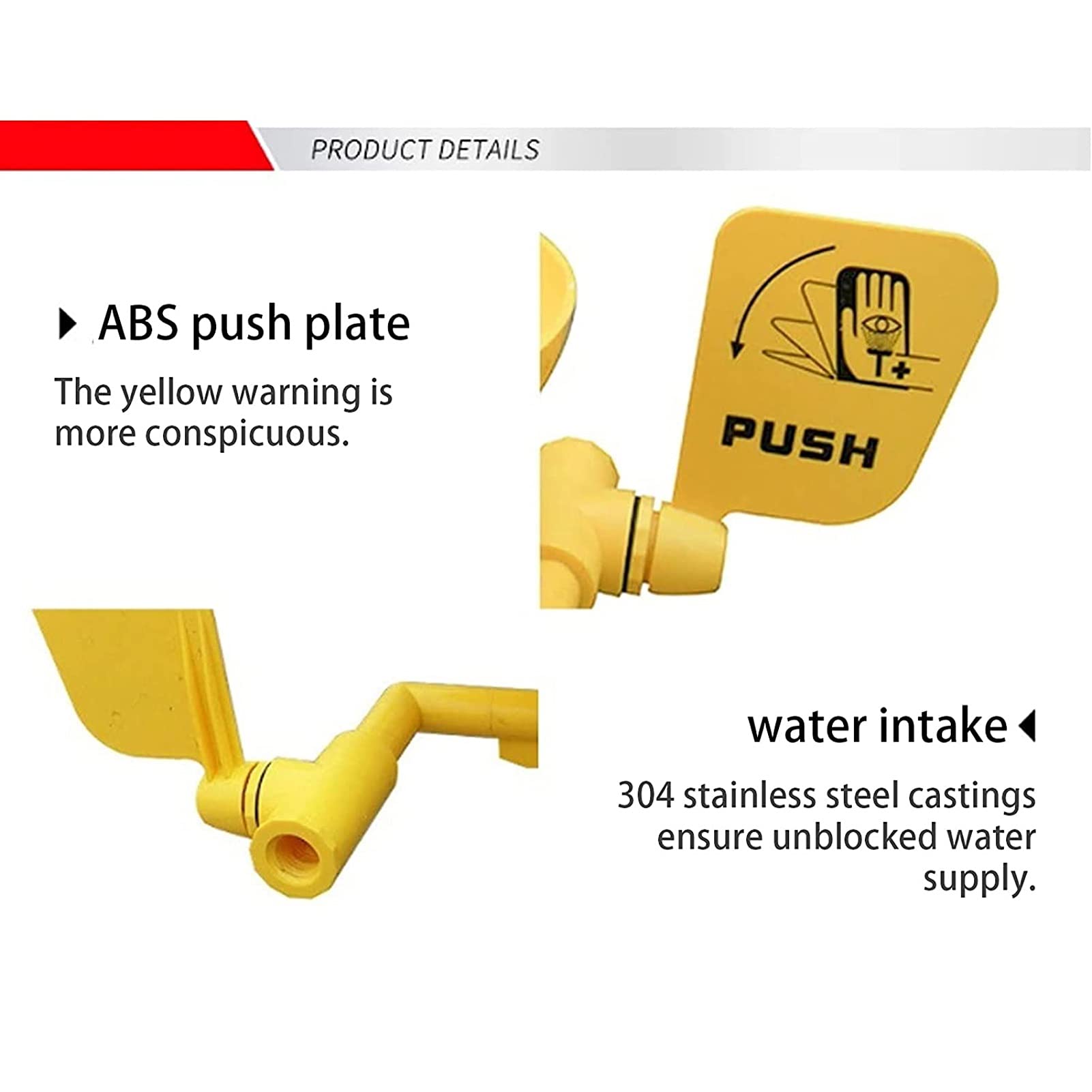 Kombinations-Augendusche-Notdusche, Augen- und Gesichtswaschstation S304 Edelstahl-ABS-Beschichtung für Labor und Industrie (Size : 2100x610mm)