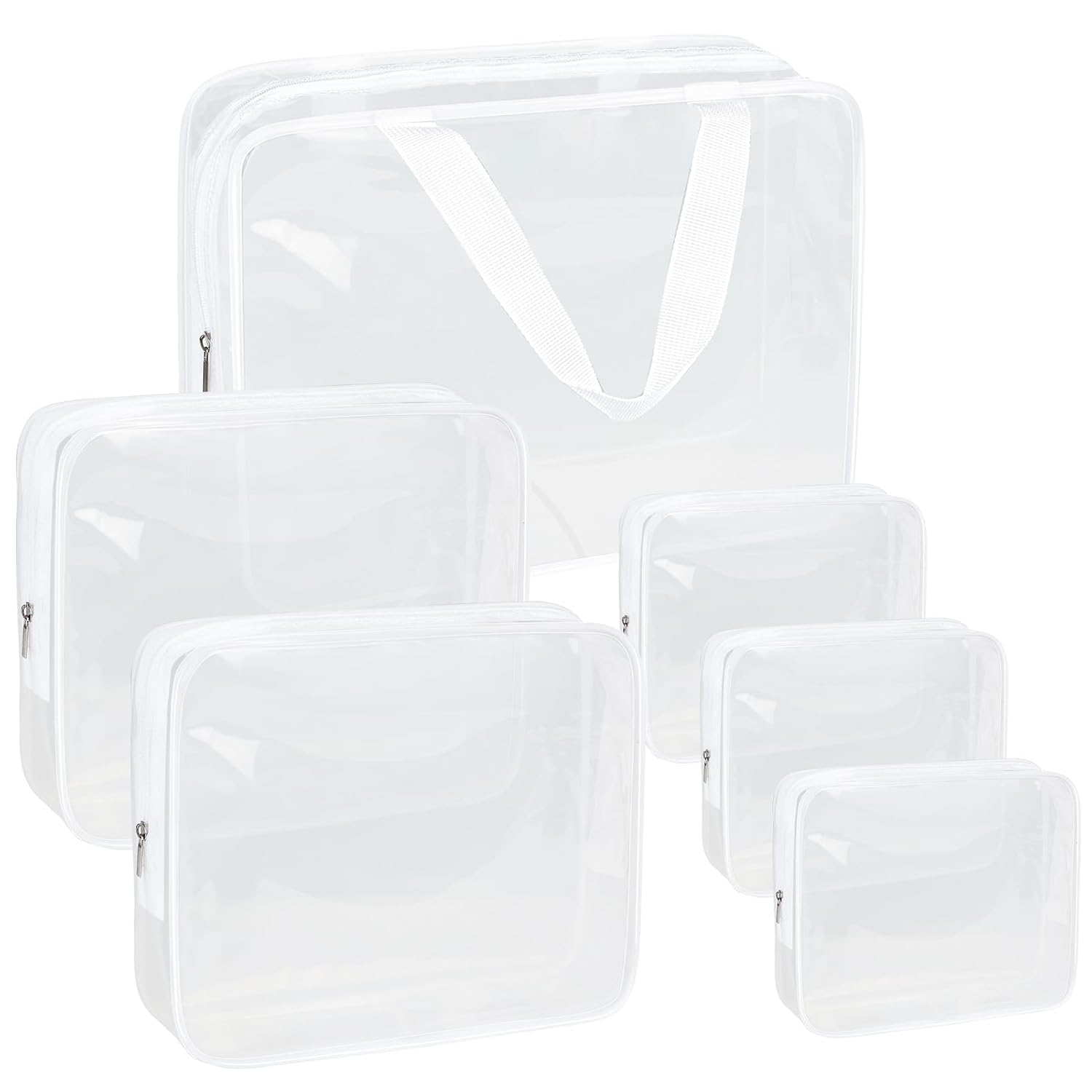 One bag Clear Makeup Bag TSA Approved Cosmetic Makeup Bags Set Clear PVC with Zipper