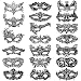 Xloey 20 Pieces Lace Mask Masquerade Venetian Eyemask Halloween Sexy Woman Lace Mask for Halloween Masquerade Carnival Party Costume Ball, Black