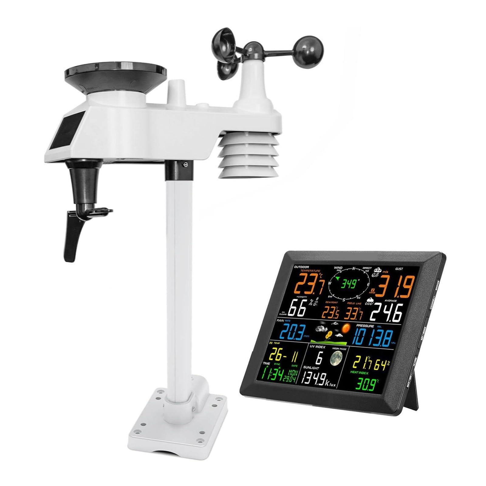 Stazione Meteorologica WiFi Professionale Internet Wireless Con Sensore Esterno Pluviometro Previsioni Meteo Indicatore Del Misuratore Di Precisione Preciso Veloce Monitoraggio In Tempo Reale