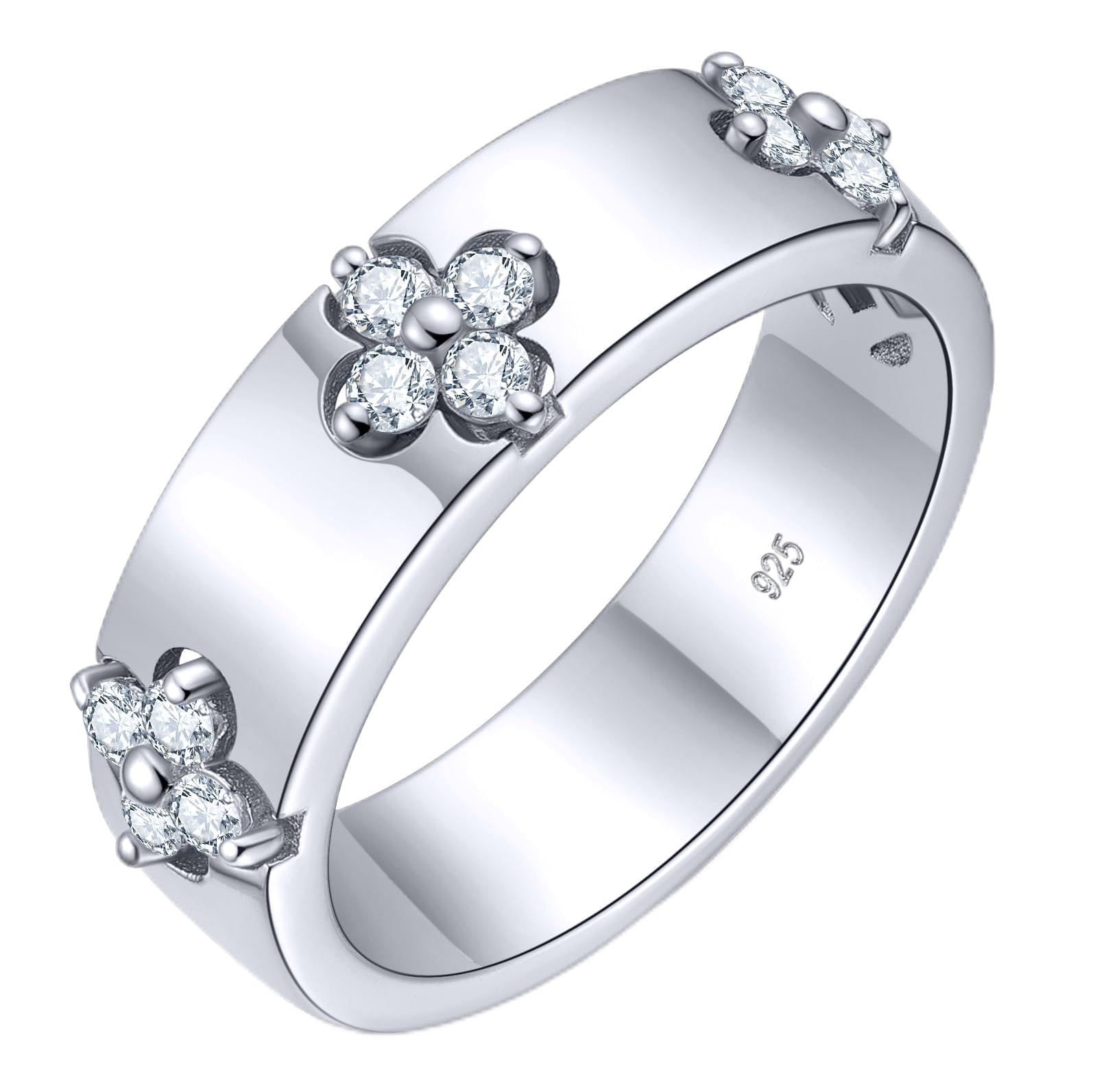 TIMELESSTAR Ideal Gifts Clover Rings for Lucky Women|Premium Moissanite|14K Gold Plated Non Tarnish